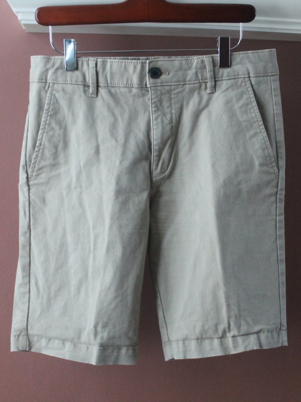 Topman Men Shorts 30 Brown Khaki Slash Pocket Stretch Casual Chino